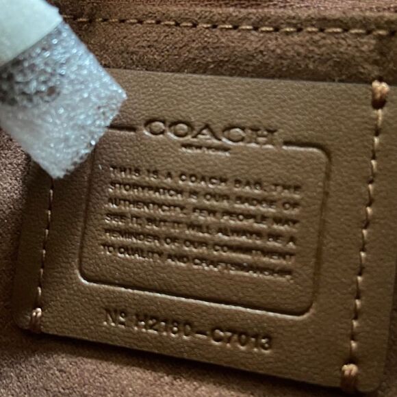 Coach Gemma Gold/Khaki Brown Colorblock Crossbody In Signature Canvas w/ Rhinest - Picture 10 of 10